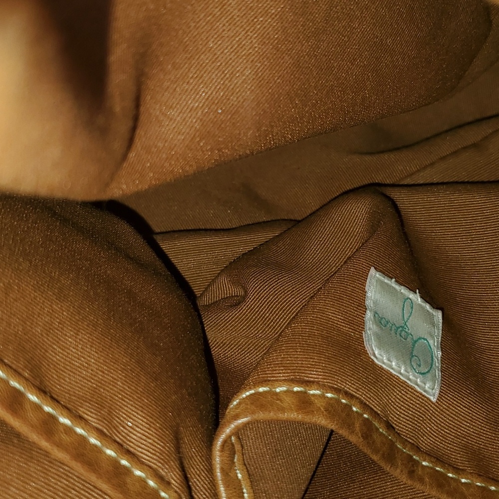 Aqua tan leather crossbody shoulder bag - Picture 8 of 17